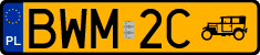 License plates of Poland, Oldtimers