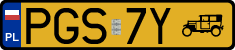 License plates of Poland, Oldtimers