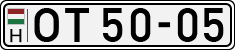 license plates of Hungary, Oldtimers (1990)