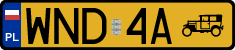 License plates of Poland, Oldtimers