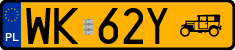 License plates of Poland, Oldtimers