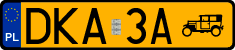 License plates of Poland, Oldtimers