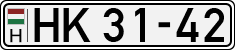 license plates of Hungary, Army (1990)