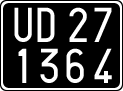 License plate of Italy, Cars (1927 year series)
