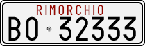 License plate of Italy, Trailers (1927 year series)