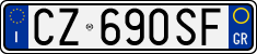 License plate of Italy, Cars (1994 year series)