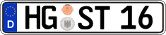 German license plate, Regular plates