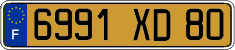 French license plate, FNI