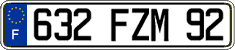 French license plate, FNI