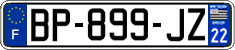 French license plate, SIV (ordinary)