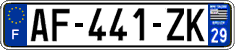 French license plate, SIV (ordinary)