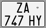 License plate of Italy, Cars (1994 year series)