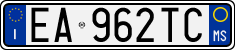 License plate of Italy, Cars (1994 year series)