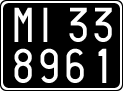 License plate of Italy, Cars (1927 year series)