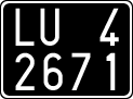License plate of Italy, Cars (1927 year series)