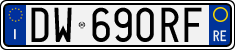 License plate of Italy, Cars (1994 year series)