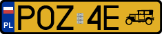 License plates of Poland, Oldtimers