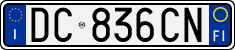 License plate of Italy, Cars (1994 year series)