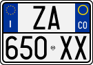 License plate of Italy, Cars (1994 year series)