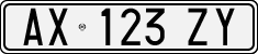 License plate of Italy, Cars (1994 year series)
