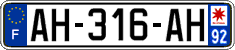 French license plate, SIV (ordinary)