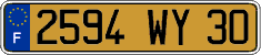 French license plate, FNI