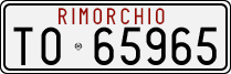 License plate of Italy, Trailers (1927 year series)