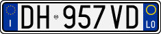License plate of Italy, Cars (1994 year series)