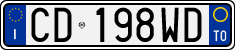 License plate of Italy, Cars (1994 year series)