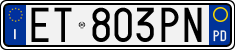 License plate of Italy, Cars (1994 year series)