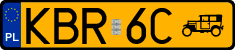 License plates of Poland, Oldtimers