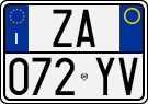 License plate of Italy, Cars (1994 year series)