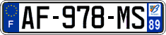 French license plate, SIV (ordinary)