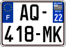 French license plate, SIV (ordinary)