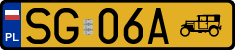 License plates of Poland, Oldtimers