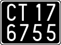 License plate of Italy, Cars (1927 year series)