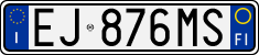 License plate of Italy, Cars (1994 year series)