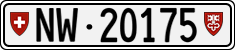 License plate of Switzerland, Cars