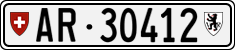 License plate of Switzerland, Cars