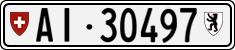 License plate of Switzerland, Cars