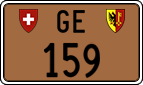 License plate of Switzerland, Except vehicles and snowmobiles (brown)