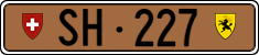 License plate of Switzerland, Except vehicles and snowmobiles (brown)