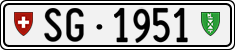 License plate of Switzerland, Cars