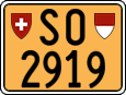 License plate of Switzerland, Slow vehicles (yellow)