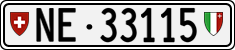 License plate of Switzerland, Cars