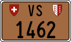 License plate of Switzerland, Except vehicles and snowmobiles (brown)