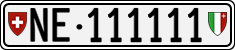 License plate of Switzerland, Cars