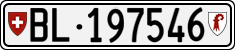 License plate of Switzerland, Cars