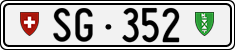 License plate of Switzerland, Cars