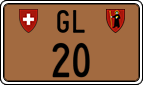 License plate of Switzerland, Except vehicles and snowmobiles (brown)